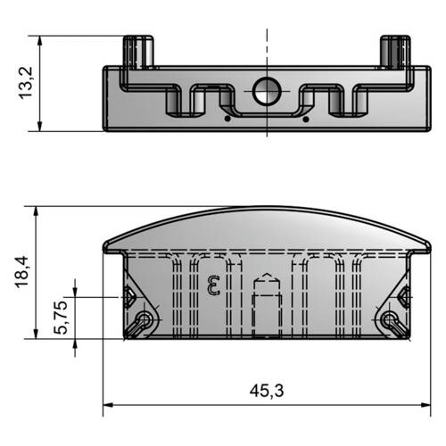 tdra1 End caps for Aluminium recessed handle Mink