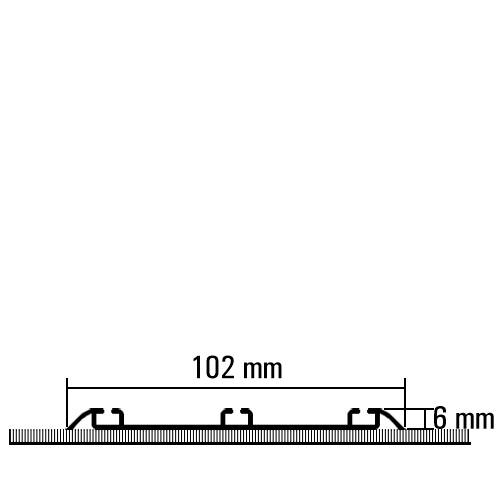 tdra1 Base rail 3-track, overlaid silver coloured