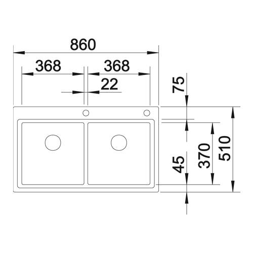 tdra1 Blanco Spüle Divon II 8-IF, Edelstahl