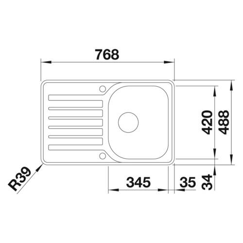 tdra1 Blanco Spüle Lantos 45 S-IF Compact, Edelst