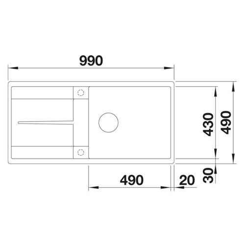 tdra1 Blanco Spüle Metra XL 6 S-F, Silgranit Pura