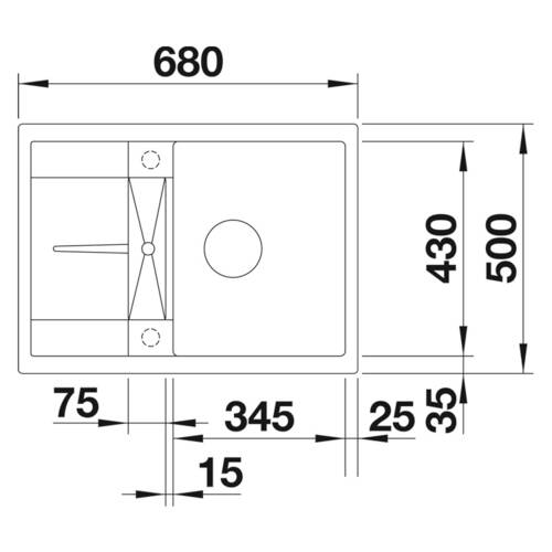 tdra1 Blanco Spüle Metra 45 S Compact, Silgranit