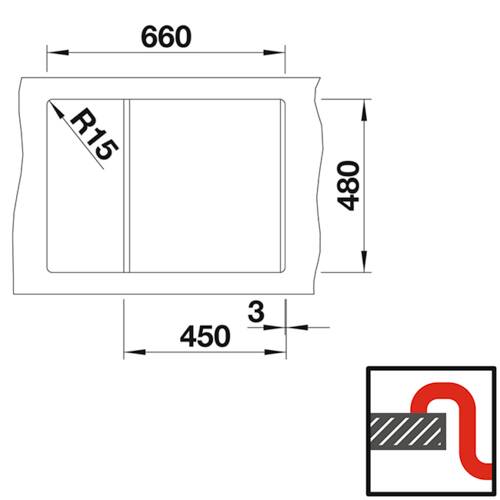 tdra2 Blanco Spüle Metra 45 S Compact, Silgranit