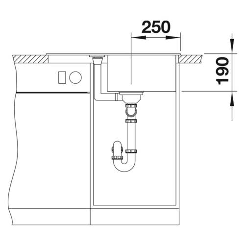 tdra3 Blanco Spüle Metra 45 S Compact, Silgranit