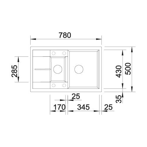 tdra1 Blanco Spüle Metra 6 S Compact, Silgranit P