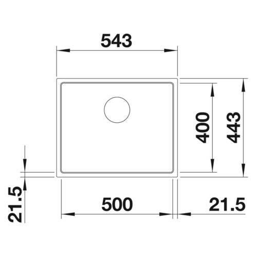 tdra1 Blanco Spüle Subline 500-IF Steelframe, Sil