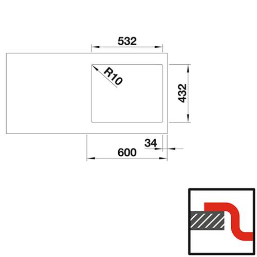 tdra2 Blanco Spüle Subline 500-IF/A Steelframe, S