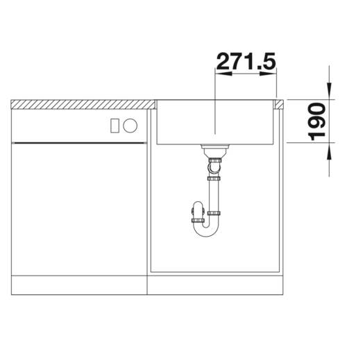 tdra3 Blanco Spüle Subline 500-IF/A Steelframe, S