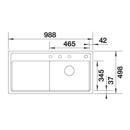 tdra1 Blanco Spüle Zenar XL 6 S-F, Silgranit Pura