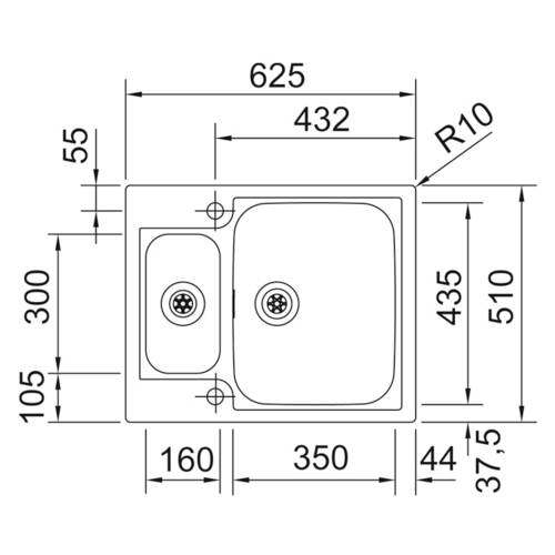 tdra1 Franke Spüle Argos G AGX 260 G, Edelstahl