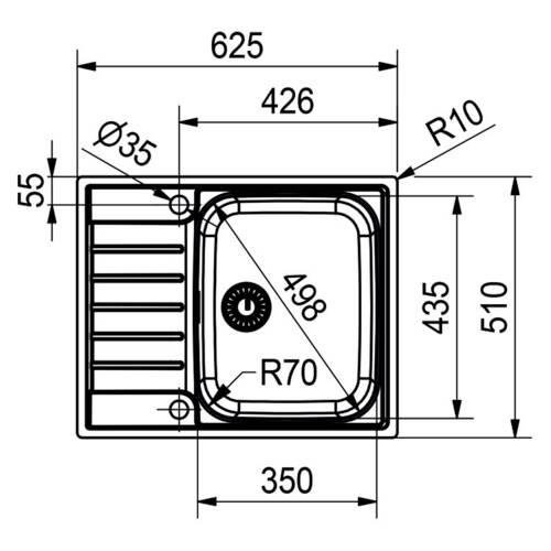 tdra1 Franke Spüle Argos AGX 211-62, Edelstahl