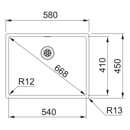 tdra1 Franke Spüle Box BXX 210/110-54, Edelstahl