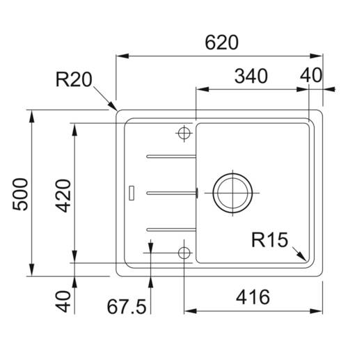 tdra1 Franke Spüle Basis BFG 611-62, Fragranit+