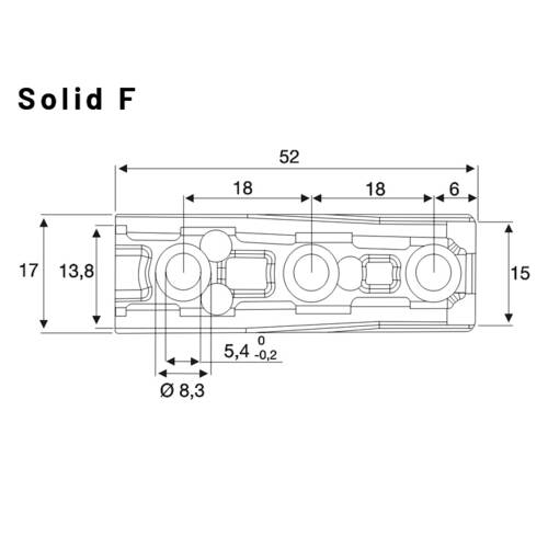 tdra2 Connecting fitting Solid MF, combined (set)