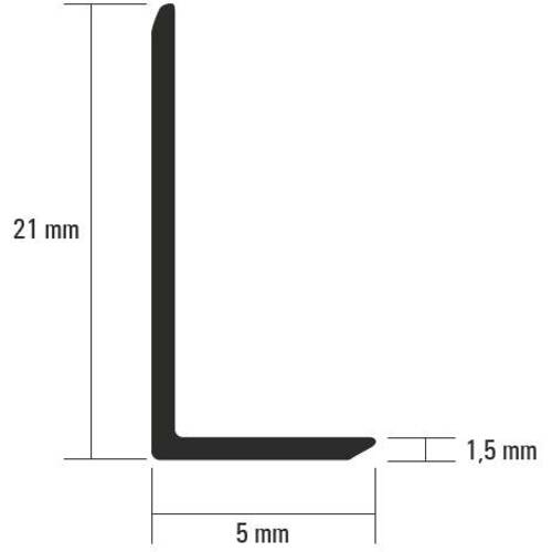 tdra1 L-profile, chamfered, 21 x 5 mm, silver-col