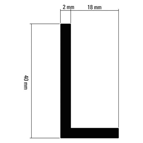 tdra1 L-profile, 40 x 20 mm, silver-coloured anod