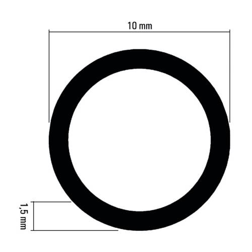 tdra1 Round tube, 10 mm, stainless steel-coloured