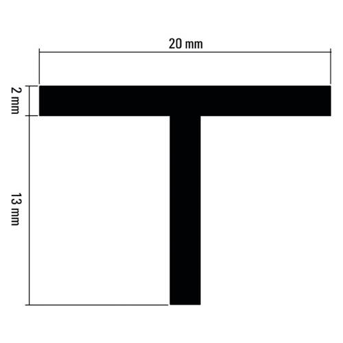 tdra1 T-Profile, 20 x 15 mm, silver-coloured anod