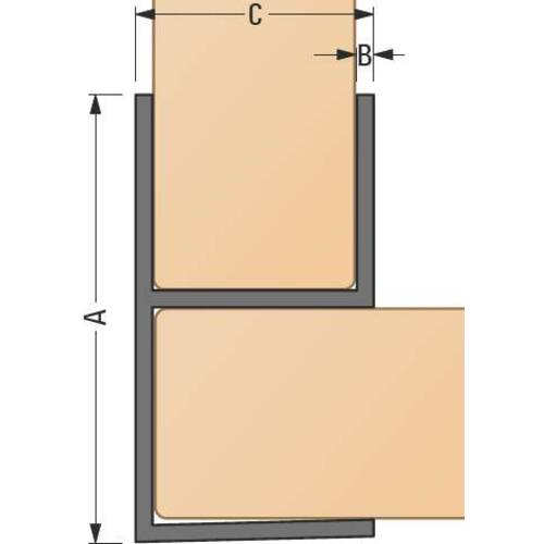 tdra1 Corner profile 90° aluminium, 2 x 18/19.5 m