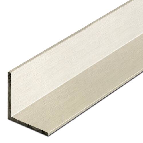 Vinkelkantlister aluminium, rostfritt stål anodiserat, slipat, likbenta, ej fasade, 5000 mm