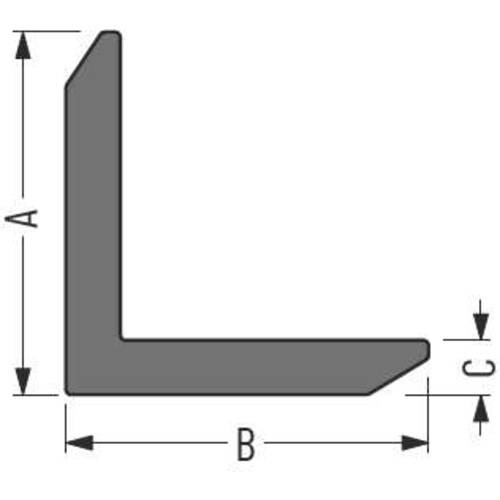 tdra1 Angle profile 90° aluminium, isosceles, wit