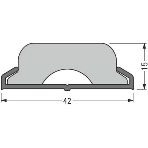 tdra1 Buffer profile, angular, 42 x 15 mm