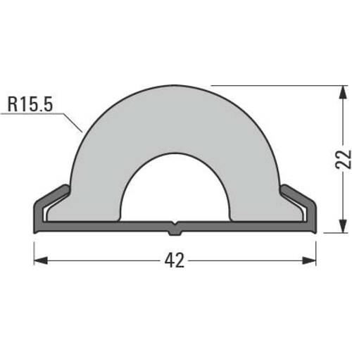 tdra2 Base profile for buffer profile 42 mm, angu