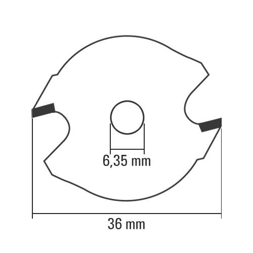 tdra1 Slot cutter 2.0 mm, Ø 36 mm, internal 6.35