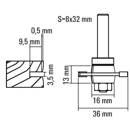 tdra1 Special slot cutter with additional hollow