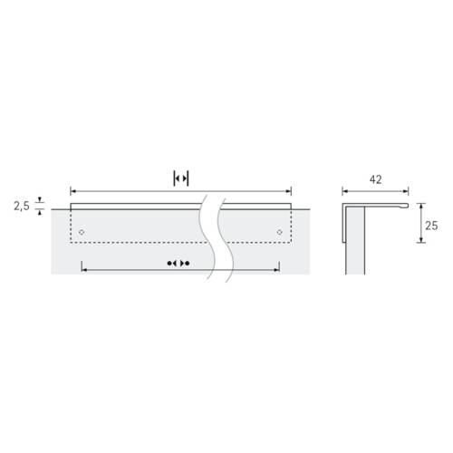 ppic2 Griffleiste Ticinum, Aluminium eloxiert