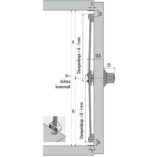 tdra6 Zahlenschloss mit Schubstange, mit Fixcode,