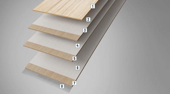 Layer Structure of a 2 mm Thick Wood Veneer Edging from OSTERMANN